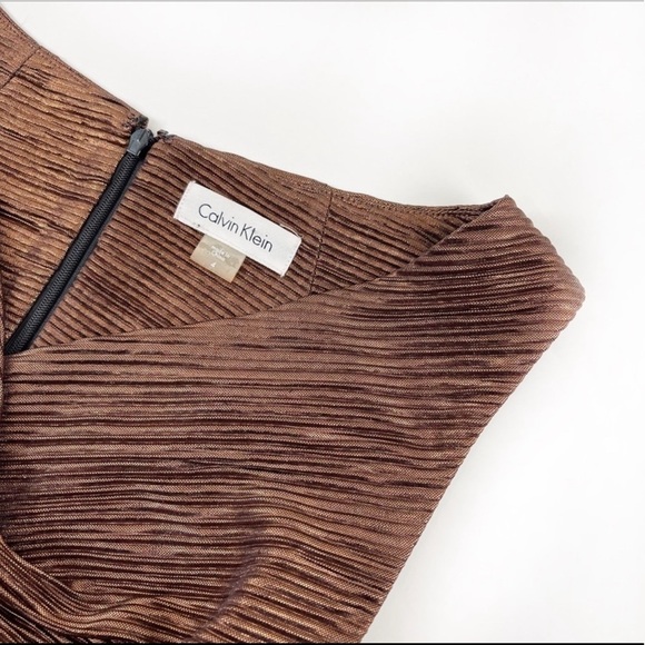 Calvin Klein Metallic Bronze Sleeveless dress size 4 - Picture 5 of 8